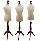 Children Kids Age 5-6 Years Tailors Dummy Mannequin, Cream Torso Bust with a Red Wood Tripod Stand